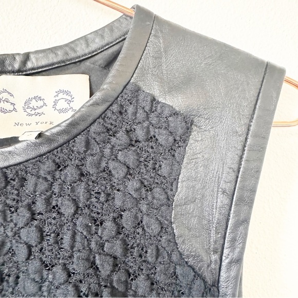 SEA New York Leather and Lace Black Dress - Picture 4 of 9